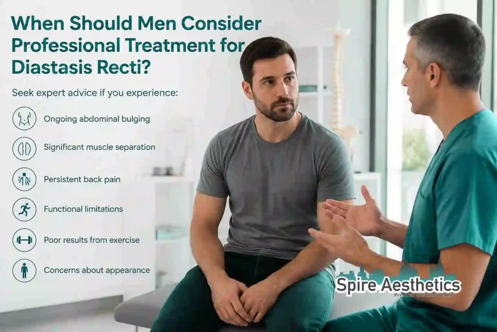 When Should Men Consider Professional Treatment for Diastasis Recti Virginia Water?