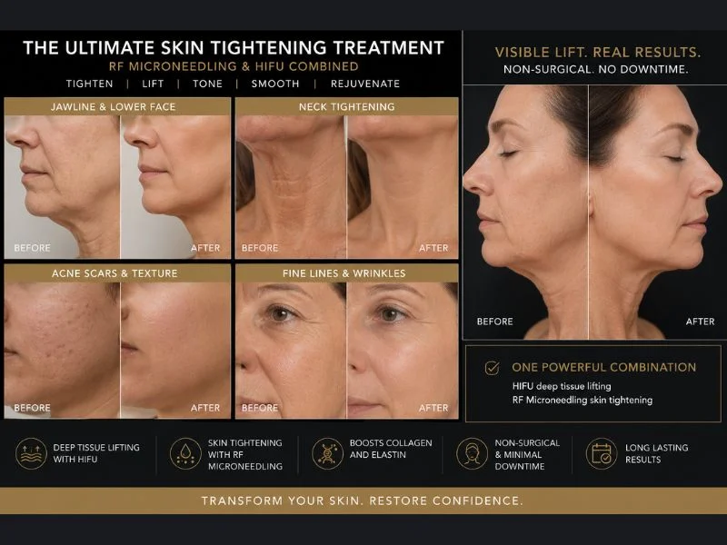 Results of combined treatment for the ultimate skin tightening treatment Virginia Water