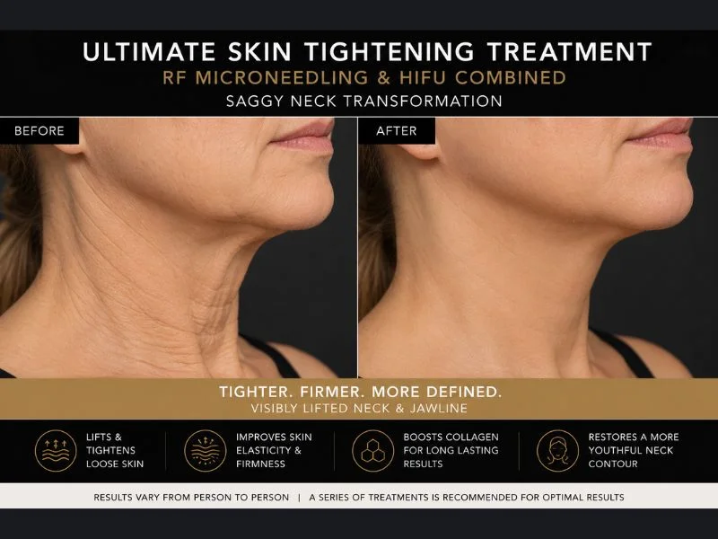 before and after Ultimate skin tightening treatment Virginia Water